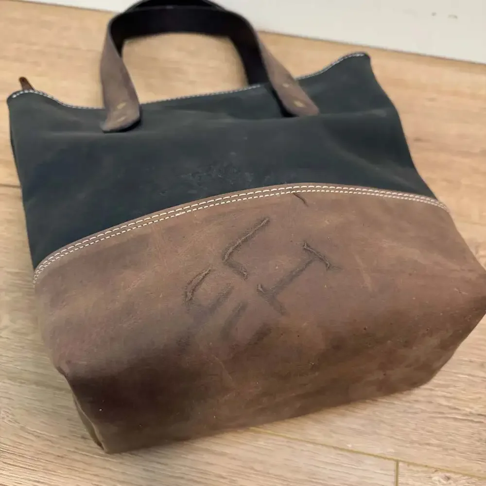 Gorgeous Handmade Leather Tote Shoulder Bag, one of a kind. - Picture 2 of 10